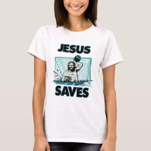 Jesus der Wasserpolo Goalie Rette für Christus in  T-Shirt