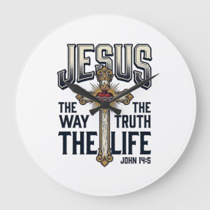 Jesus Der Weg Die Wahrheit Das Leben Christliches  Große Wanduhr