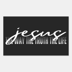 Jesus Der Weg Die Wahrheit Das Leben Rechteckiger Aufkleber