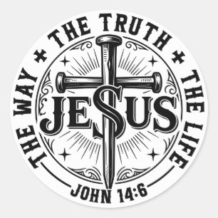 Jesus Der Weg Die Wahrheit Das Leben Runder Aufkleber