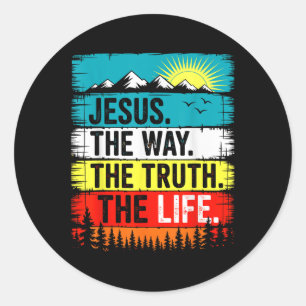 Jesus Der Weg Wahrheit Leben Glaube Bibelvers Chri Runder Aufkleber