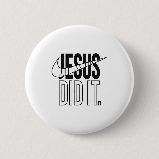 Jesus Did It Religious Cross Christian  Button (Vorderseite)