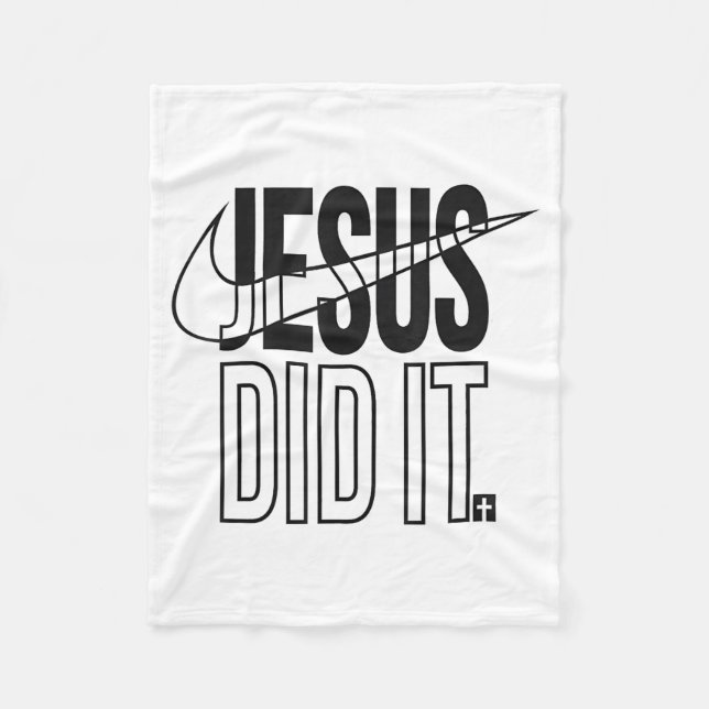 Jesus Did It Religious Cross Christian  Fleecedecke (Vorderseite)