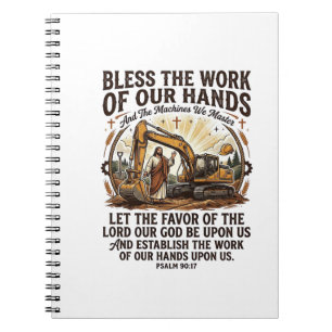 Jesus Diesel Mechaniker Schweres Equipment T-Shirt Notizblock