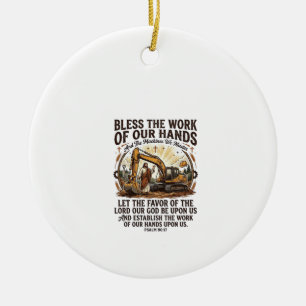 Jesus Diesel Mechaniker Schweres Gerät T-Shirt Gla Keramik Ornament