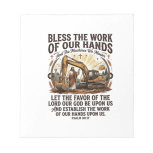 Jesus Diesel Mechaniker Schweres Gerät T-Shirt Gla Notizblock
