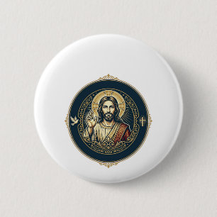Jesus Digital Artist iPad Kunst T-Shirt Inspiriere Button