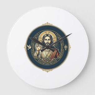 Jesus Digital Artist iPad Kunst T-Shirt Inspiriere Große Wanduhr