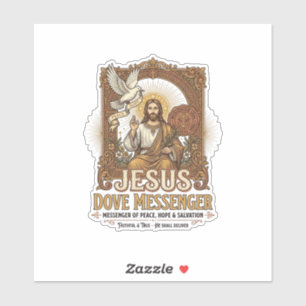 Jesus Dove Messenger Jesus Dove Messenger Christia Aufkleber