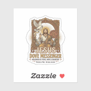 Jesus Dove Messenger Jesus Dove Messenger Christia Aufkleber