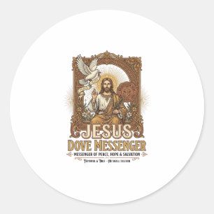 Jesus Dove Messenger Jesus Dove Messenger Christia Runder Aufkleber