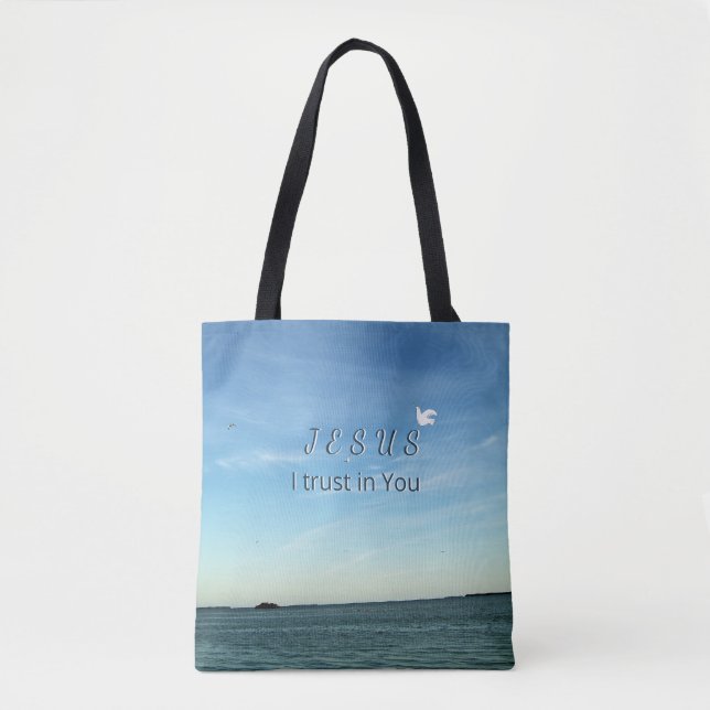 Jesus & Dove Peaceful Sky Artwork Tasche (Vorderseite)