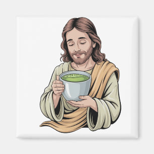 Jesus Drinken Matcha Drink Christlich Magnet