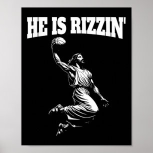 Jesus Dunking Meme Heaven Basketball Dunk Er ist R Poster