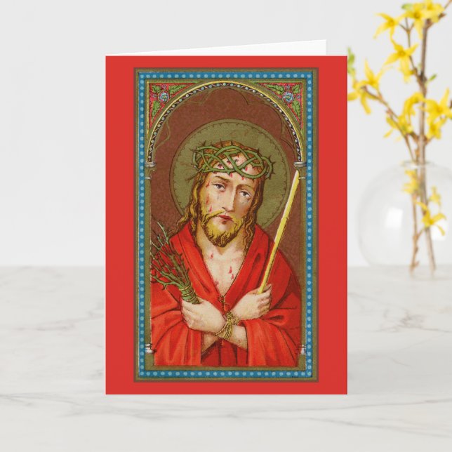 Jesus, Ecce Homo (Siehe den Mann) (SAU21) Gruß Karte (Gelbe Blume)