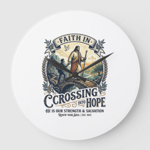 Jesus Einwanderung Neu anfangen Mut T-Shirt Chri Große Wanduhr