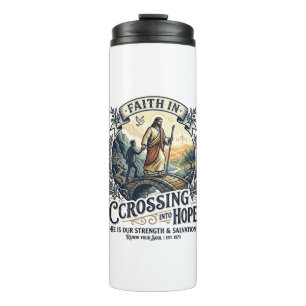 Jesus Einwanderung Neu anfangen Mut T-Shirt Chri Thermosbecher