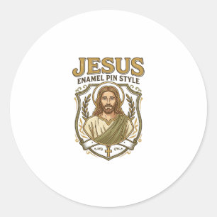 Jesus Emaille Pin Stil Jesus Emaille Pin Christlic Runder Aufkleber