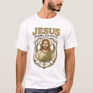Jesus Emaille Pin Stil Jesus Emaille Pin Christlic T-Shirt
