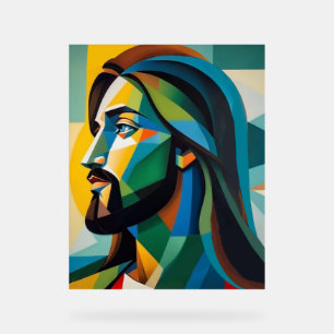 Jésus en cubisme vert 6