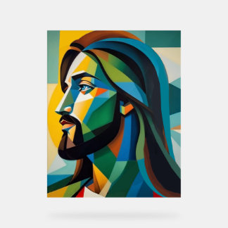 Jésus en cubisme vert 6