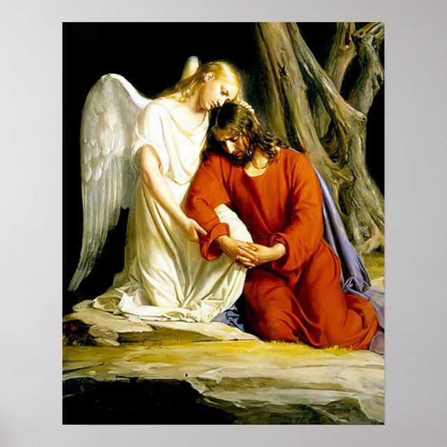 Jésus en prière au jardin de Gethsémani Poster (Devant)