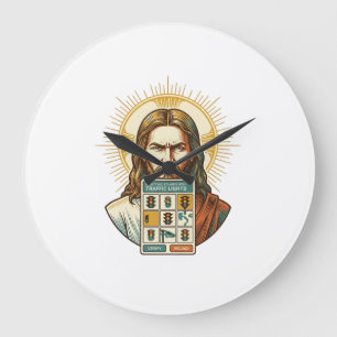 Jesus Endlos-Captcha-Verifizierung Ampeln Große Wanduhr