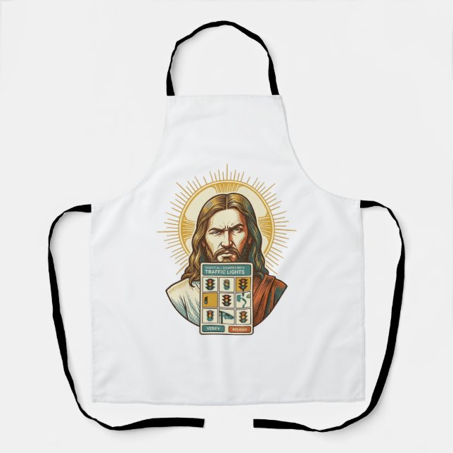 Jesus Endloses Captcha-Verifizierung Ampeln  Schürze (Vorderseite)