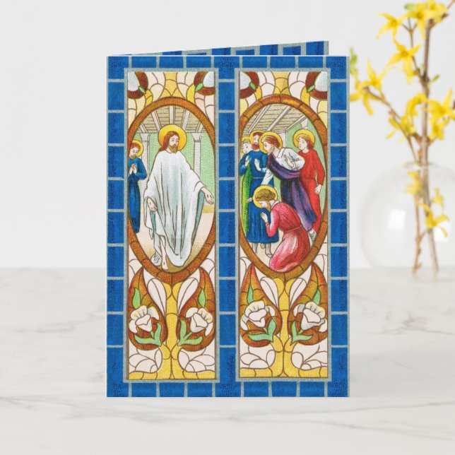 Jesus erscheint den Aposteln zu Ostern (RT 02) Karte (Gelbe Blume)