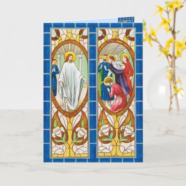 Jesus erscheint den Aposteln zu Ostern (RT 02) Karte (Gelbe Blume)