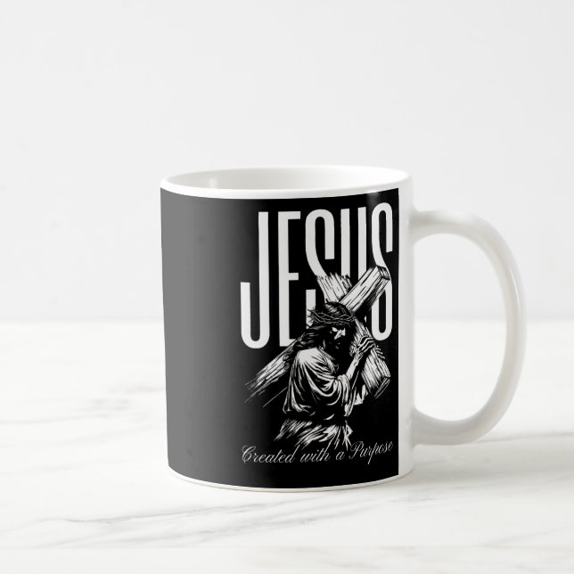 Jesus erschuf mit Vintagem Glauben über Fe Kaffeetasse (Rechts)