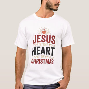 Jésus est le cœur du T-shirt vintage de Noël