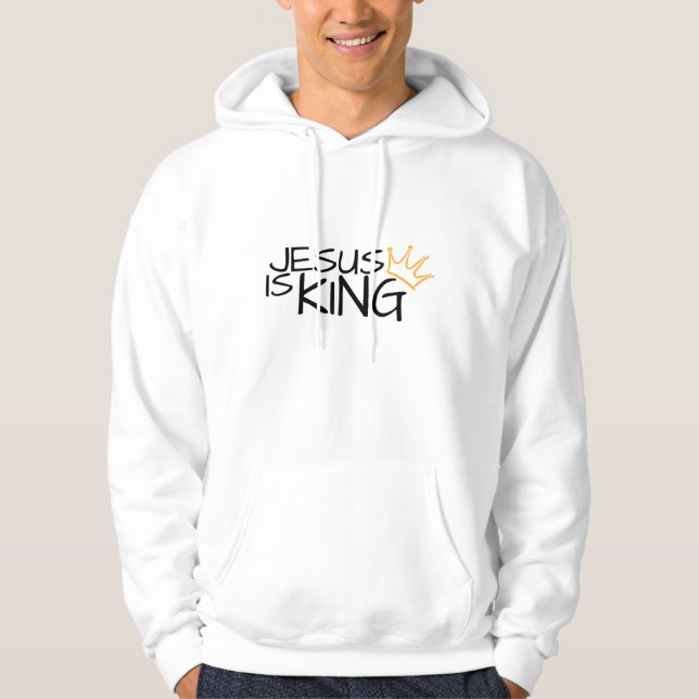 Jésus est le roi - Sweat - shirt à capuche chrétie (Devant)