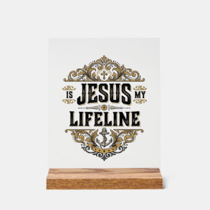 Jésus est ma ligne de vie vintage chrétien concept