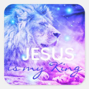 Jésus est mon roi Sticker Lion de la foi chrétie