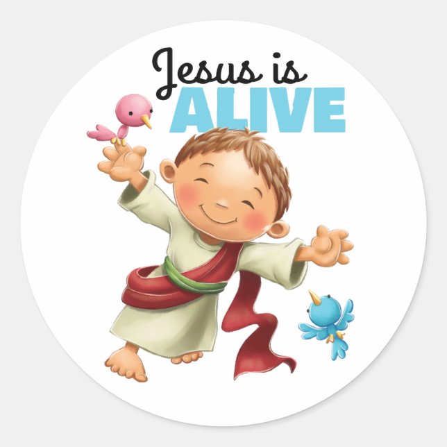 Jésus est vivant autocollant de la Bible (Devant)
