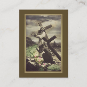 Jésus et jeune fille portant la carte sainte