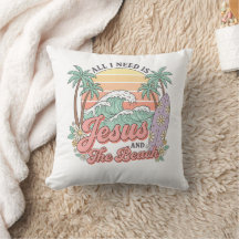 Jésus et le Plaid de Coussin de Plage