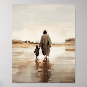 Jésus Et Petite Fille, Impression Numérique, Croqu