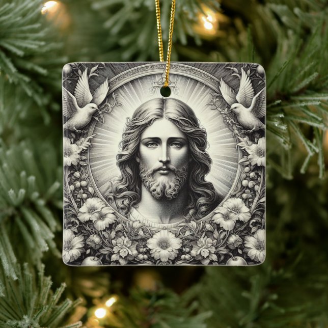 Jesus Etched Art Weihnachtsschmuck (Baum)
