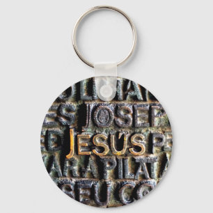 Jesus etched metal schlüsselanhänger