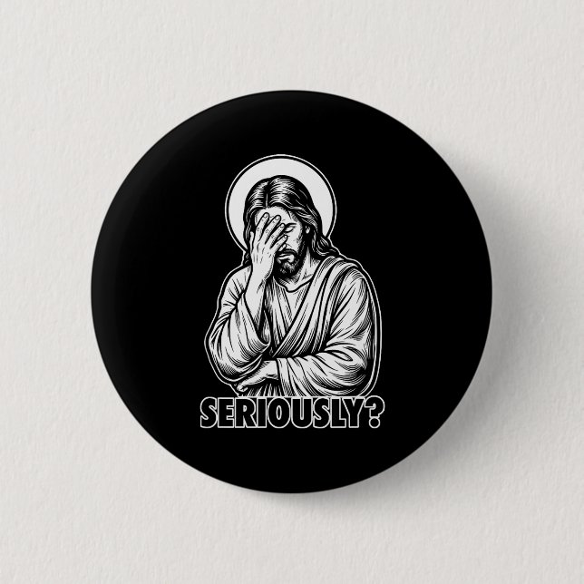 Jesus Facepalm lustig christlich religiöses Meme  Button (Vorderseite)
