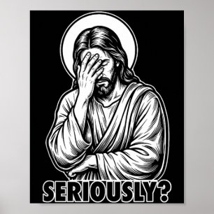 Jesus Facepalm lustig christlich religiöses Meme Poster