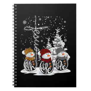 Jesus Faith Hope Liebe Snowman Funny Xmas für Chri Notizblock