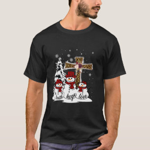 Jesus Faith Hope Liebe Snowman Funny Xmas für Chri T-Shirt