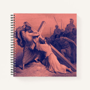 Jesus fällt unter das Kreuz   Bibel Notizbuch