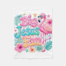 Jesus-Fan mit Flamingo-Decke