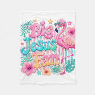 Jesus-Fan mit Flamingo-Decke Fleecedecke