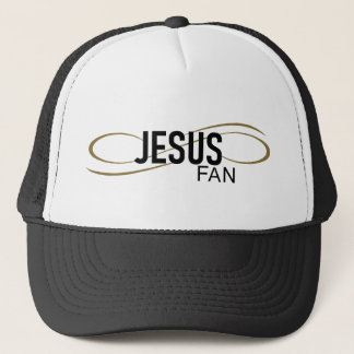Jesus Fan mit wirbelhaltigem Hut/Cap Truckerkappe
