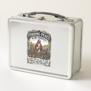 Jesus Farmers Market Handgefertigtes Lebensmittel  Metall Brotdose